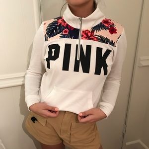 Victoria’s Secret Pink Tropical Floral Quarter Zip
